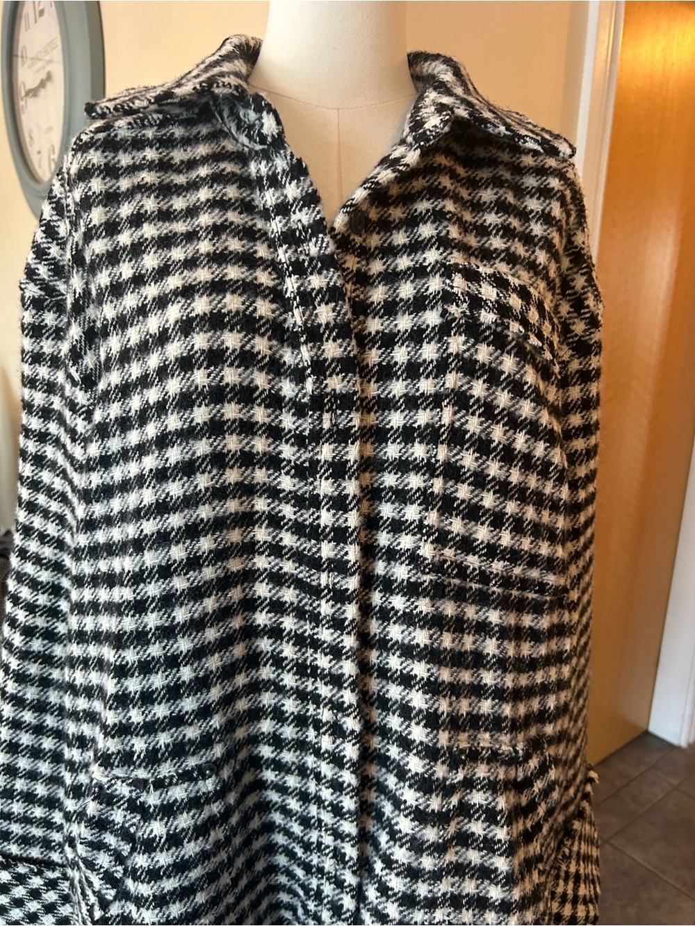 FREE PEOPLE x We The Free Get Around Houndstooth Shirt Jacket size large - Picture 12 of 14